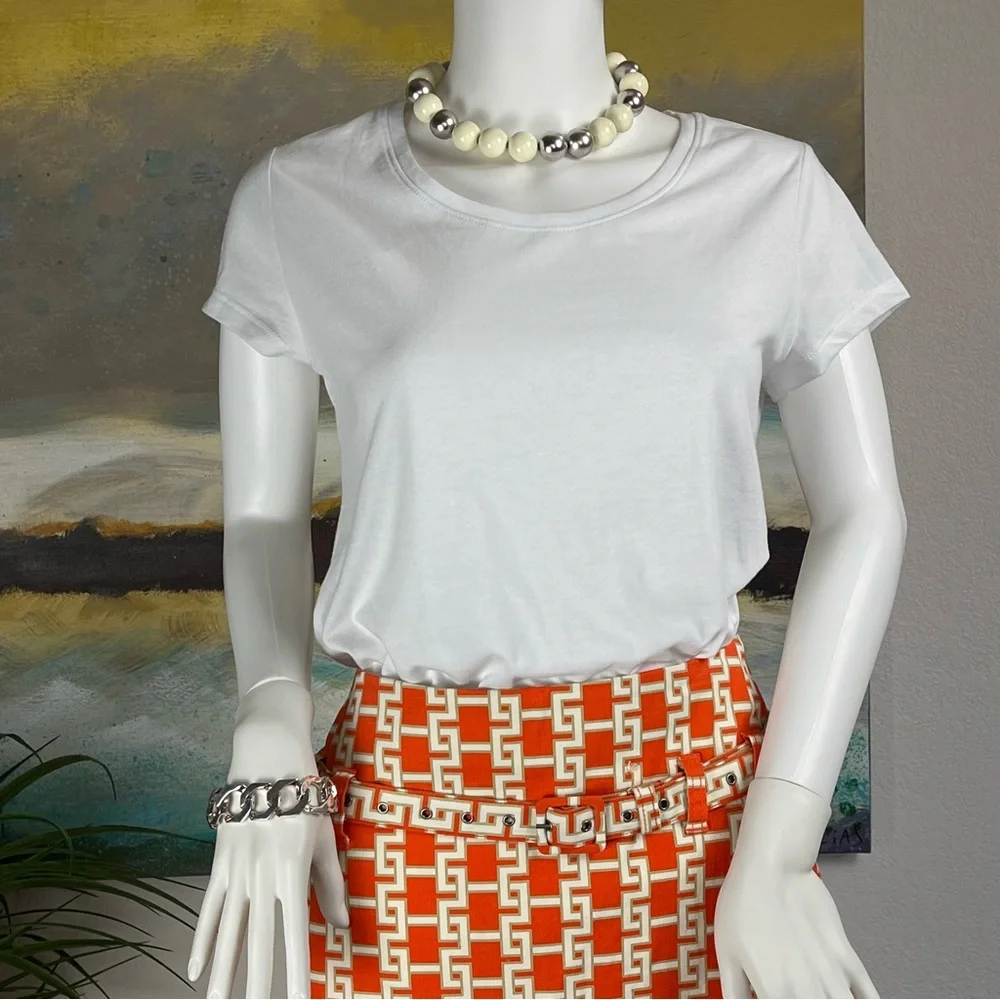 VINTAGE 🔥Tommy Hilfiger🔥 Abstract Belted Skirt Size 6 - Picture 5 of 11